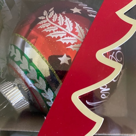 4 Christopher Radko Shiny Brite HOLIDAY SPLENDOR  4" FLOCKED GLASS ORNAMENTS - Picture 6 of 10